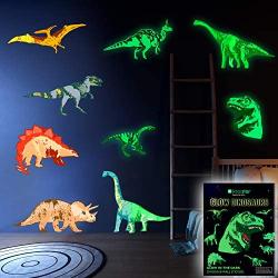 Dinosaur Wall Decals for Boys Girls Room, Glow In The Dark Stickers, Large Removable Vinyl Decor for Bedroom, Living Room, Classroom -Cool Light Art, Kids Birthday Christmas Gift ,Toddlers and Teens .