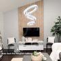SEFINN FOUR Modern Crystal Chandelier LED Light Fixture 3 Rings Pendant Adjustable Stainless Steel Flush Mount Ceiling Lighting Chandelier for Dining Room Living Room Foyer Bedroom Cold White SEFINN FOUR Modern Crystal Chandelier LED Light Fixture 3 Rings Pendant Adjustable Stainless Steel Flush Mount Ceiling Lighting Chandelier for Dining Room Living Room Foyer Bedroom Cold White