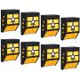 DBF Outdoor Solar Fence Lights, Waterproof Solar Deck Lights Wall Mount LED Decorative Lighting Auto On/Off Solar Patio Lights for Garden Yard Post Decor, 8 Pack (Warm Light)