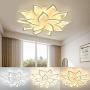 10 + 5 LED Flower Ceiling Lights Modern Acrylic Lights White Chandelier 3 Colors Adjustable Suitable for Living Room, Bedroom, Dining Room, Study Room 110V (2)