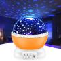 Snoky Moon Star Projector Night Light for Kids, 4 Led Bulbs 9 Light Color Changing 360°Rotating Lamp- Best Gifts