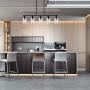 Sivilynus Kitchen Island Light Fixture Ceiling Hanging Farmhouse Chandelier Black 5 Lights Pendant Lighting Modern Industrial Style Lighting for Kitchen Table Hallway and Dining Room