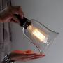 Industrial Vintage Retro Single Light Mini Pendant Light - LITFAD 5.5'' Pendant Lamp Ceiling Light Chandelier with Clear Bell Glass Shade