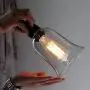 Industrial Vintage Retro Single Light Mini Pendant Light - LITFAD 5.5'' Pendant Lamp Ceiling Light Chandelier with Clear Bell Glass Shade