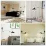 SUSUO Simple Style Swing Wall Sconce with Dome Shade 1-Light Black Wall Lamp for Hallway Foyer Entry Bedroom Dining Room,E26 Light Bulb Socket（Hardwired,with On/Off Switch）