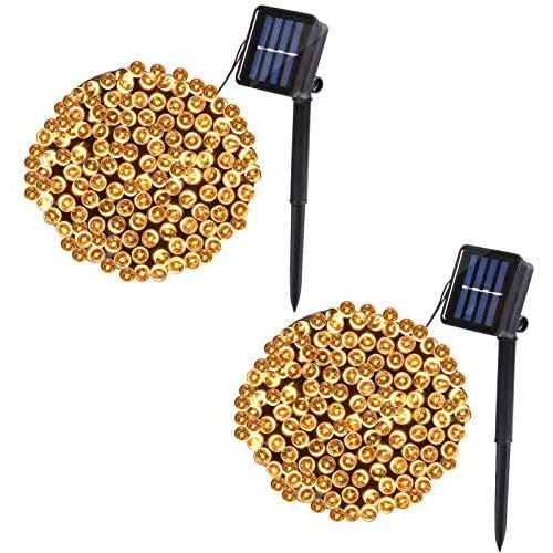 2 Pack Solar String Lights Outdoor ,39.4FT 100 LED Solar Christmas Lights,8 Lighting Modes Solar Fairy Lights for Indoor/Outdoor Garden, Patio, Backyard, Xmas, Wedding Party Decor (Warm White)