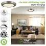 13 inch Flush Mount Ceiling Light, 3000K/4000K/5000K CCT, 20W [180W Equiv.] 1365LM CRI90, Surface Mount LED Light Fixture with Brushed Nickel for Kitchen Bathroom Bedroom, ETL Listed - 2 Pack