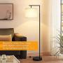 LED Floor Lamp, Montage Modern Floor Lamp, Classic Standing Lamp Reading Standing Light with Hanging Lamp Shade Minimalist Bedside Floor Lamp for Bedroom Living Room with LED Bulb - Black