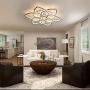 LED Ceiling Light Dimmable Modern Ceiling Light, 12 Heads Lotus Flower Shape Chandelier, Flush Mount Modern Ceiling Lamp Fixture, , for Living Rooms, Dining Rooms LED Ceiling Light