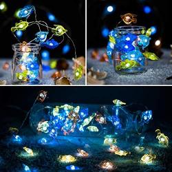 Tropical Fishes String Lights Battery Operated with Timer and Remote, 14ft 40 LED Waterproof Decorative 8 Modes Fish Lights for Indoor Outdoor Halloween,Thanksgiving,Christmas(Warm White)