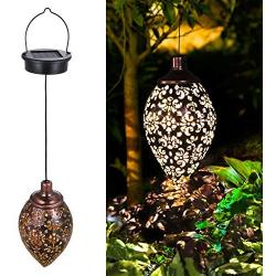 Hanging Solar Lights Tomshine Solar Lantern LED Garden Lights Metal Lamp Waterproof for Outdoor Hanging Decor