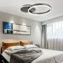 Modern Ceiling Lamp Dimmable LED Flush Mount Ceiling Light Brushed Aluminum 2 Rings Ceiling Light Fixture for Living Room Dining Room Kids Room (Coffee) Modern Ceiling Lamp Dimmable LED Flush Mount Ceiling Light Brushed Aluminum 2 Rings Ceiling Light Fixture for Living Room Dining Room Kids Room (Coffee)
