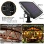 VAVOFO 48FT Outdoor String Lights Solar Powered, Waterproof LED Patio Lights, 15 Hanging Sockets, Backyard, Garden, Bistro, UL Listed