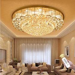 KALRI Luxury Crystal Chandelier LED Ceiling Lamp Flush Mount Modern Pendant Lighting Fixtures for Living Room Bar Shop (Dia 31.5)