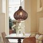 Bagood Natural Bamboo Chandelier DIY Wicker Rattan Lamp Shades Weave Hanging Light D13.8INCH