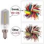 Genixgreen T6 LED Light Bulbs 1W (10W Equivalent) Daylight 4000K Smoke Grey Glass Finishing E12 Candelabra Edison Bulb T25 LED Lamp for Living Room Bedroom Kitchen 100lm CRI 90 Not-Dimmable 5 Pack