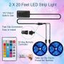LED Strip Lights for Bedroom Bluetooth APP Control, 39ft RGB LED Light Strip Music Sync, Color Changing Flexible Rope Lights with 24 Key Remote, SMD 5050 LED Tape Light for Kitchen (2x19ft)
