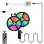 Segrass Led Strip Lights，32.8ft 5050 RGB 300 Led Rope Lights, IP20 Non Waterproof Color Changing with 20 Colors 8 Light,LED Lights Strips Kit with 44 Keys IR Remote Controller 12V Power Supply