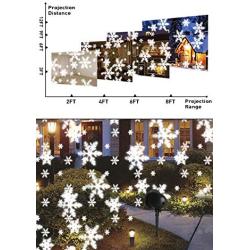 EAMBRITE Christmas Snowflakes Projector Light with Remote Control Outdoor Snow Falling Projection Lights for Xmas Home Yard Garden Party