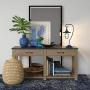 Henn&Hart Nautical Bedside Table Lamp for Kitchen, Dining Room, Living Room, Foyer, Blue