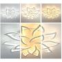 Modern LED Lotus Flower Petal Ceiling Chandelier Acrylic Home Lights 3 Colors Flush Mount LED Chandelier Home Lights for Dinning Room Bedroom Living Room Decor 110V (15 Heads)