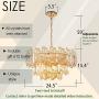 ANTILISHA Gold Chandeliers Modern Crystal Chandelier for Dining Rooms Bedroom Foyer Entryway Ceiling Hanging Pendant Chandelier Light Fixture Lamp 24.5