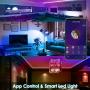 Smart WiFi LED Strip Lights,RGB Light Works with Alexa,Google Home Brighter 5050 LEDs,16 Million Colors, App Controlled Music Light Strip Color Changing led Strip Lights for Bedroom,Kitchen,TV, Party