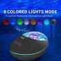 LOBKIN Night Light Projector and Ocean Night Light with Built-in Mini Music Player Sleeping Soothing White Noise Sound Machine for Kids Living Room Bedroom (Black)