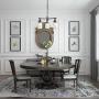 LNC Farmhouse Chandelier, Mason Jar Lights, 16.9'' Dining Room Pendant in Brushed Dark Metal for Kitchen Island