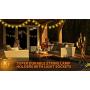 Construction Lights, Work Lights, String Light, String Lights Construction, Temporary Lighting, 100 Foot String with 10 Medium Base Sockets Indoor and Out-Door