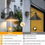 Dusk to Dawn Sensor Wall Sconce Outdoor Lighting Fixture, Black Gooseneck Barn Light Farmhouse Exterior Wall Mount Light Sconce Industrial Wall Arm Lamp for Patio,Doorway,Porch,Entryway,Garage-2 Pack