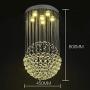 Horisun Modern Chandelier K9 Crystal Raindrop Chandelier Flush Mount Ceiling Light Fixture Gorgeous Pendant Lamp for Dining Room, Living Room, Hallway, Romantic Deco, H32 X D18