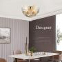Garwarm Modern Flush Mount Chandelier, Stainless Steel Ceiling Light for Living Room Bedroom Dining Room, 6 Lights Ceiling Light Fixtures Gold Garwarm Modern Flush Mount Chandelier, Stainless Steel Ceiling Light for Living Room Bedroom Dining Room, 6 Lights Ceiling Light Fixtures Gold
