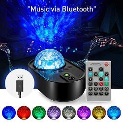 Nebula Projector for Bedroom Adult, Led Galaxy Lamp Cloud Moon Real Star Wave Ocean Space Water Sensory Lights Autism, Bluetooth Starlight Sky Lite Toddler Room Kids Night Light Christma Gift - Remote