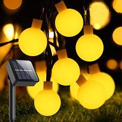 Solar String Lights, 60LED Solar Lights Outdoor 8 Modes &35.6ft Waterproof Outdoor Lights Globe Crystal Balls Decorative Lighting Fairy Lights for Party Wedding Christmas Yard Decoration