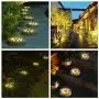 ONG Solar Ground Garden Waterproof Lights, Solar Powered Disk Lights Outdoor Decorative Landscape Lighting for Patio Pathway Yard Deck Walkway Lawn Driveway 8 LED Warm White 8 Packs
