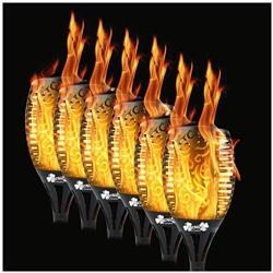 6 Pack - 96 LED Waterproof Solar Flickering Flame Torch - Outdoor Tiki Torches Flickering Flame Lamp Pathway Lights