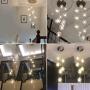 Adjustable Cluster Chandelier Modern Glass Shade Pendant Light Flush Mount Led Ceiling Light Fixture Hanging Lamp for Dining Room Staircase Balcony Transparent 8 Lights