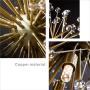 BOKT Sputnik Chandelier 18-Light Modern Fireworks Crystal Chandelier Golden Brass Hanging Pendant Light Christmas Light for Bedroom Living Dining Room