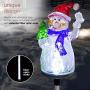 Alpine Corporation QLP1103SLR-2 Alpine 34'' Tall Solar Snowman Fiber Optic LED Lights, Set of 2 Garden Stake, Multicolor