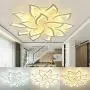 LED Ceiling Light Chandelier Flower Metal Acrylic Ceiling Lamp Fixture for Dining Room Bedroom Cafe Bar Corridor Hallway Entryway Passway Decoration (Dimmable-75W+15 Head)