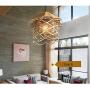 KWOKING Lighting Rustic Weave Wicker Hanging Lamp House Shape Pendant Light Natural Hemp Ball Rattan Chandelier Light Fixture for Hallway Dining Room - Style B