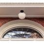 Westinghouse Lighting 6578300 Scholar 9 inch Vintage One-Light Semi-Flush Mount Outdoor Ceiling Light Fixture Textured Black Finish, White Opal Glass