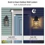 DEWENWILS Dusk to Dawn Outdoor Lighting, Exterior Wall Sconce with Photocell Sensor, E26 Socket, Anti-Rust & Waterproof, Black Wall Light Fixture for Porch, Garage, Doorway