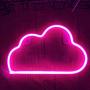 Pink Cloud Neon Signs Decorative LED Neon Light Battery USB Sleeping Night Light Cloud Neon Night Light Cute Marquee Signs Wall Art Decor for Baby Girl Bedroom Wedding Decoration Acrylic Neon Light