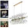 Modern Creative Linear Dandelion Chandelier Firework Chandelier G9 Lamp Holder Kitchen Dining Living Room Ceiling Lamp Lighting Fixture LED Light Home Decoration Hanging Installation Chandelier Gold