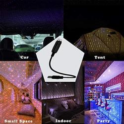 2 Pack Car Star Lights, USB Star Projector Auto Roof Car Galaxy Projector, Adjustable Car Interior Ceiling USB Star Night Light, Portable Atmospheres Decoration Lamp for Tent, Ceiling, Bedroom, Party