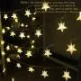 Mankinlu Star String Lights 50 LED 25 ft Waterproof Christmas Fairy Lights 8 Modes Star Twinkle Fairy Lights Battery Operated with Remote Control for Party Bedroom Kids Tent Christmas Decor Warm White