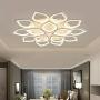 15 Heads Petal Semi Flush Light - Monochromatic LED Ceiling Light Fixture 110-240V 150W Modern Acrylic Ceiling Lamp with White Metal Canopy for Living Room Bedroom Restaurant