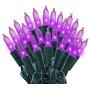 Joiedomi Purple LED Green Wire 100-count Christmas Light, Purple LED Lights for Indoor/Outdoor Christmas Decorations